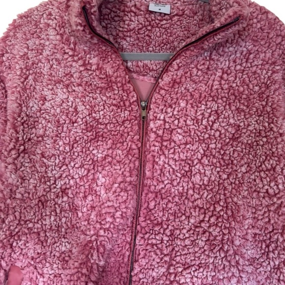 Katydid Pink Sherpa Zip Up Jacket Size Medium (M) - Picture 6 of 7
